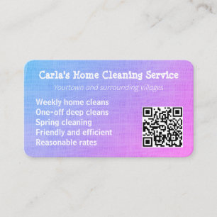 Carte De Visite Service de nettoyage Femme de ménage Nettoyage de