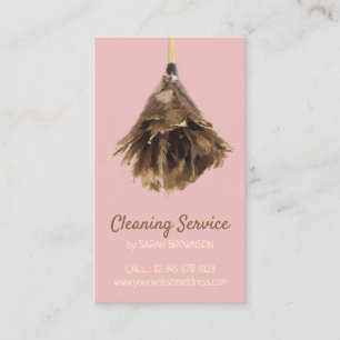 Carte De Visite Service de nettoyage femme de ménage Pink Yellow