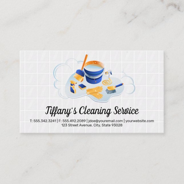 Carte De Visite Service de nettoyage | Fournitures de nettoyage mé (Devant)