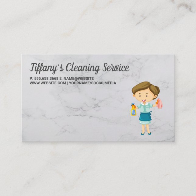 Carte De Visite Service de nettoyage | Icône domestique (Devant)