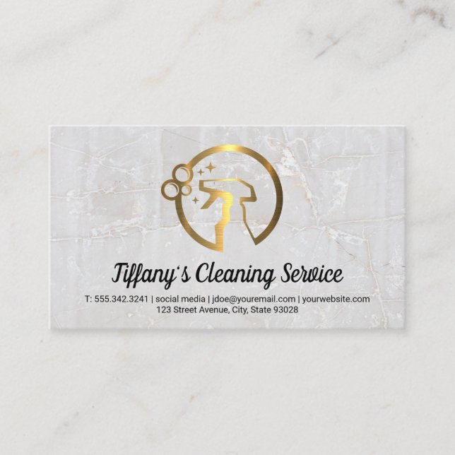 Carte De Visite Service de nettoyage | Logo de nettoyage des vapor (Devant)