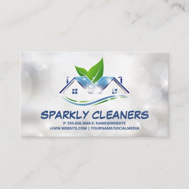 Carte De Visite Service de nettoyage | Logo Sparkly House (Devant)