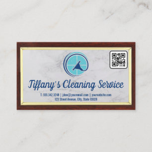 Carte De Visite Service de nettoyage   Logo Squeegee   Code QR