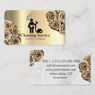 Carte De Visite Service de nettoyage Maison de femme de ménage ten