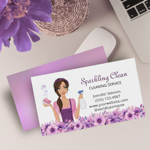 Carte De Visite Service De Nettoyage Maison Maid Floral