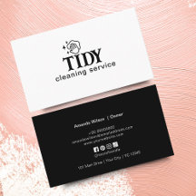 Service de nettoyage minimaliste noir et blanc per