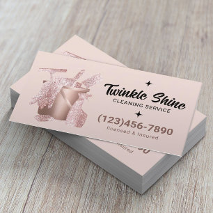Carte De Visite Service De Nettoyage Moderne Maison Rose