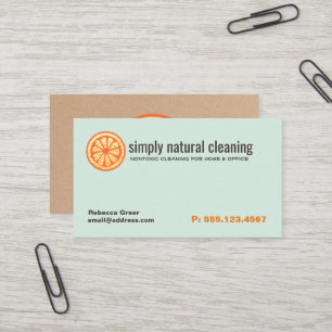 Carte De Visite Service de nettoyage naturel Éponge orange