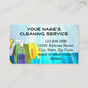 Carte De Visite Service de nettoyage personnalisé des rayons bleus