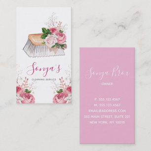 Carte De Visite Service de nettoyage Pinceau d'aquarelle florale
