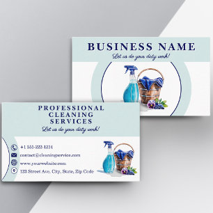 Carte De Visite Service de nettoyage professionnel avec slogan
