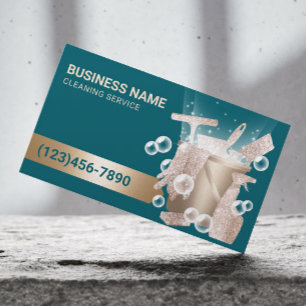Carte De Visite Service de nettoyage professionnel bulles sarcelle