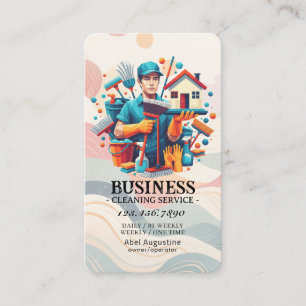 Carte De Visite Service de nettoyage professionnel de maison Entre