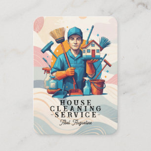 Carte De Visite Service de nettoyage professionnel de maison Entre