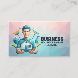 Carte De Visite Service de nettoyage professionnel de maison Ménag