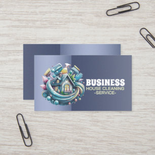 Carte De Visite Service de nettoyage professionnel de maison ménag