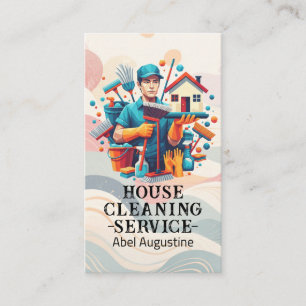 Carte De Visite Service de nettoyage professionnel de maison ménag