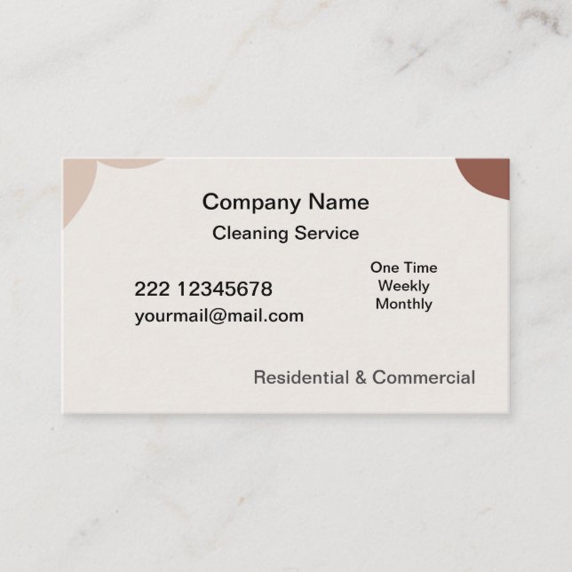 Carte De Visite Service de nettoyage professionnel ivoire (Devant)