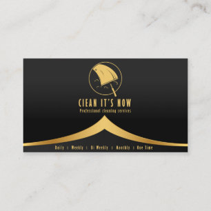 Carte De Visite service de nettoyage professionnel maid or et noir