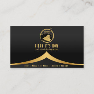 Carte De Visite service de nettoyage professionnel maid or et noir