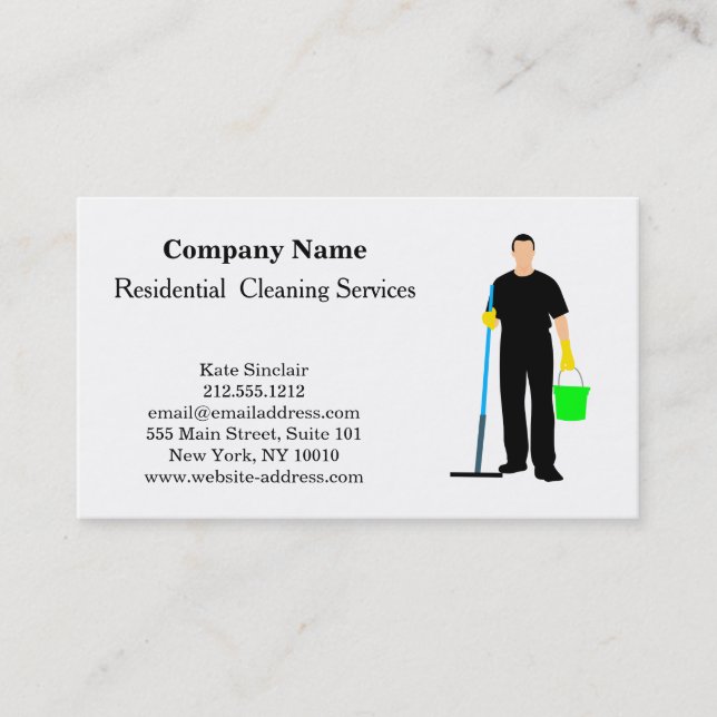 Carte De Visite Service de nettoyage professionnel moderne (Devant)