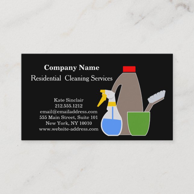 Carte De Visite Service de nettoyage professionnel moderne (Devant)