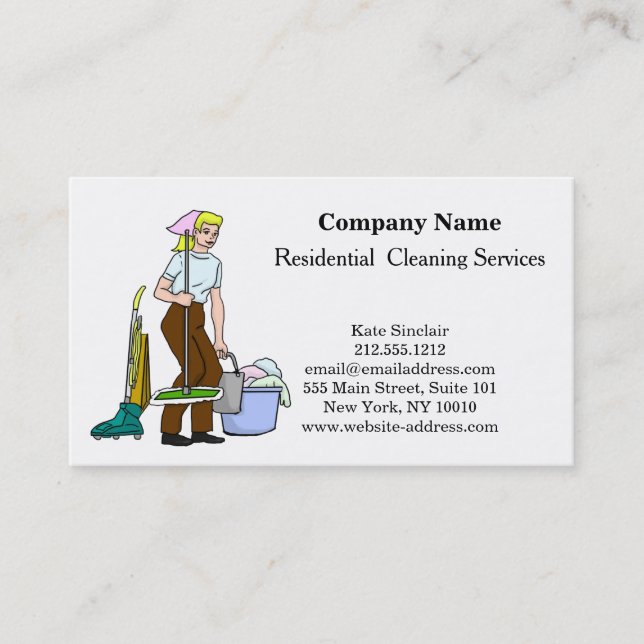 Carte De Visite Service de nettoyage professionnel moderne (Devant)