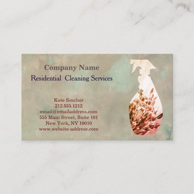 Carte De Visite Service de nettoyage professionnel moderne Spray b (Devant)