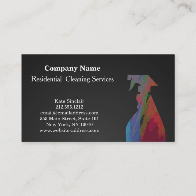 Carte De Visite Service de nettoyage professionnel moderne Spray b (Devant)