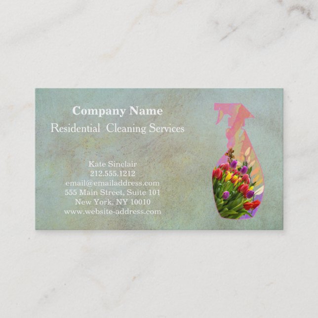 Carte De Visite Service de nettoyage professionnel moderne Spray b (Devant)