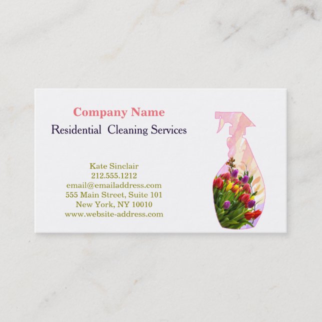Carte De Visite Service de nettoyage professionnel moderne Spray b (Devant)