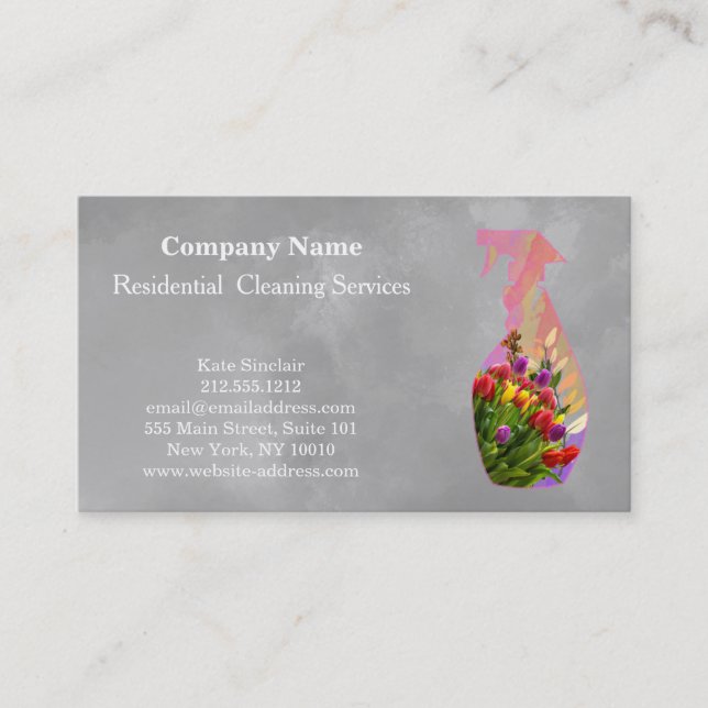 Carte De Visite Service de nettoyage professionnel moderne Spray b (Devant)