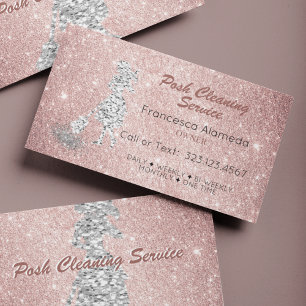 Carte De Visite Service de nettoyage Rose Parties scintillant or M