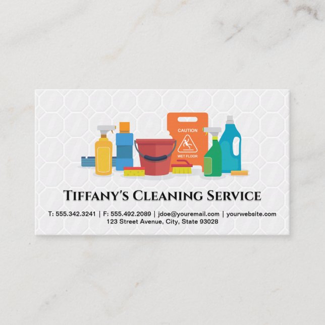 Carte De Visite Service de nettoyage | Sanitizing Fournitures | Ca (Devant)