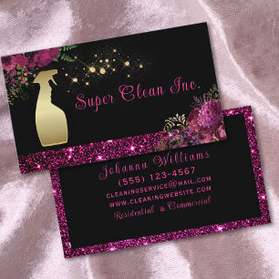 Carte De Visite Service de nettoyage Spray bouteille Parties scint