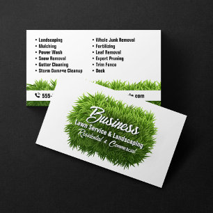 Carte De Visite Service de paysagisme et d'entretien de pelouse Gr