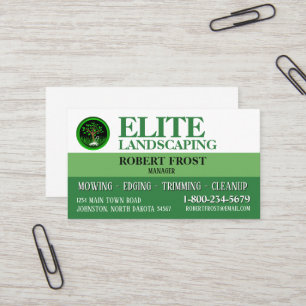 Carte De Visite Service de paysagisme Teintes de Vert