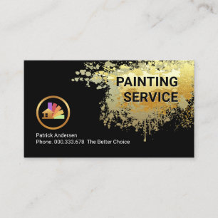 Carte De Visite Service de peintre avec éclaboussures de peinture 
