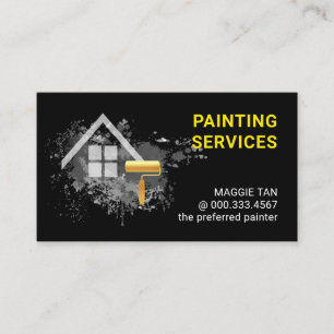 Carte De Visite Service de peinture à domicile avec éclaboussures 