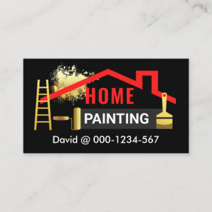 Carte De Visite Service de peinture de toiture rouge