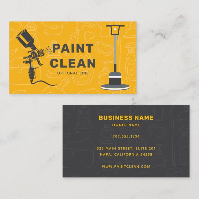 Carte De Visite Service de peinture et de nettoyage (Devant / Derrière)
