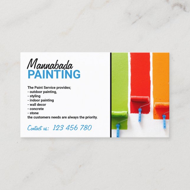 Carte De Visite Service de peinture murale intérieur de la maison (Devant)