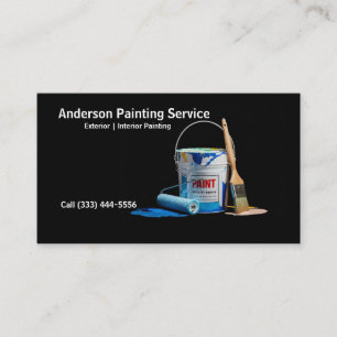 Carte De Visite Service de peinture professionnelle élégant seau d