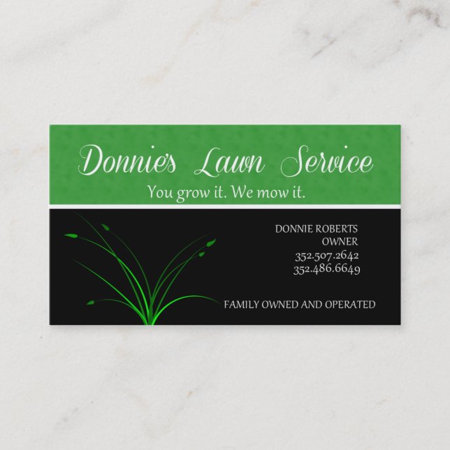 Carte De Visite Service de pelouse de Donnie (Devant)