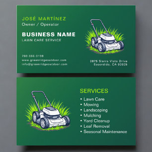 Carte De Visite Service de pelouse professionnel