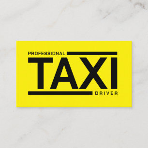 Carte De Visite Service de pilote TAXI professionnel jaune noir