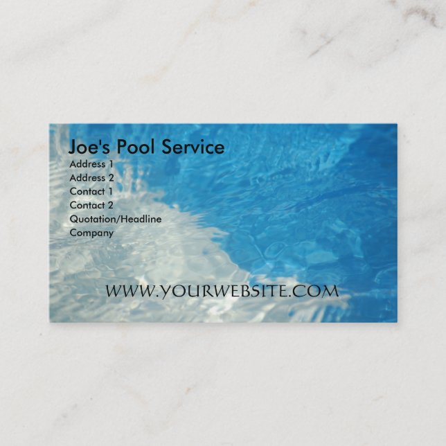 Carte De Visite Service de piscine (Devant)