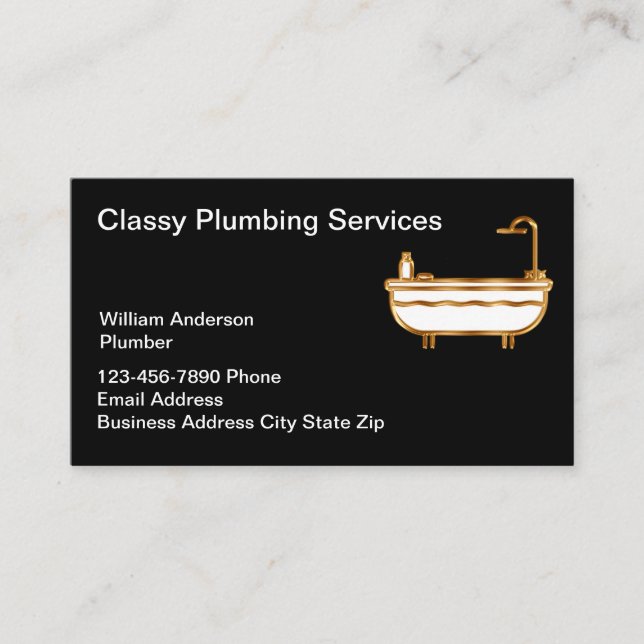 Carte De Visite Service de plomberie classique Bain de luxe (Devant)