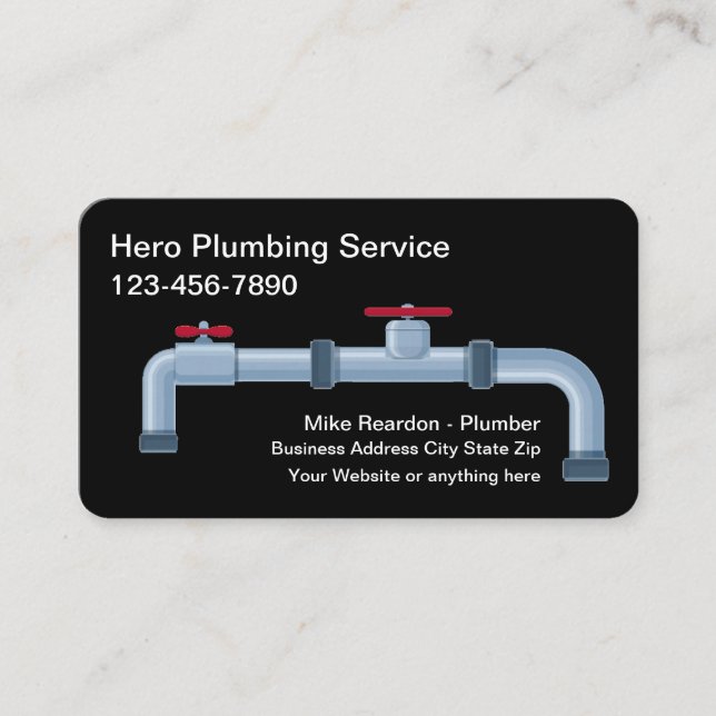 Carte De Visite Service de plomberie cool Tuyaux de plomberie (Devant)