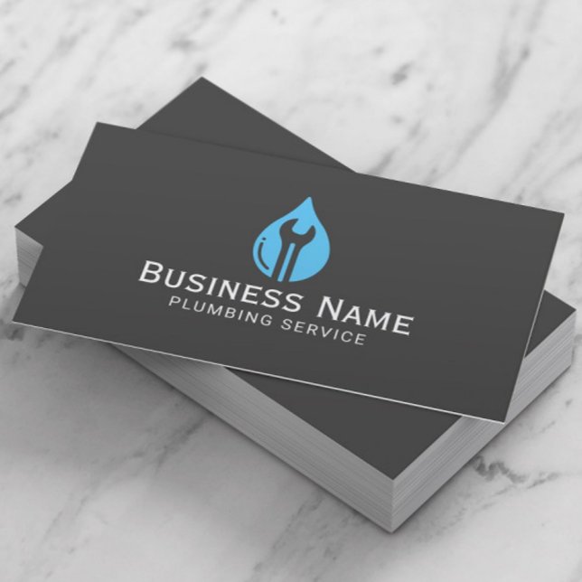 Carte De Visite Service de plomberie d'eau Drop Tool Logo Professi (Créateur téléchargé)